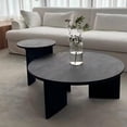 thumbnail image 3 of Round Nesting Coffee Table Set of 2, Round Solid Wood Coffee Table Set, Side End Table, Modern Simple Center Table,for Living Room Bedroom Office Balcony(Multi-colored1,70cm), 3 of 9