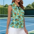 thumbnail image 5 of Uorisanigo Palm Tree Womens Quick Dry Athletic Shirts Casual Quarter Zip Womens Golf Shirt Sleeveless Zip Up Shirts Flower Fashion Workout Tank Tops Size XS, 5 of 7