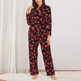 thumbnail image 2 of Picia Beautiful Maple Leaf Lantern Pattern Women’s Long-Sleeve Sleepwear Set - Soft 2-Piece Loungewear with Pockets, Comfy PJs for Relaxing Nights-Large, 2 of 7