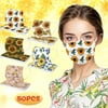 Mijaution 50pcs Adult Sunflower Print Masks for Protection Face Mask Disposable Mask