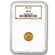 1855 $1 Indian Head Gold AU-53 NGC