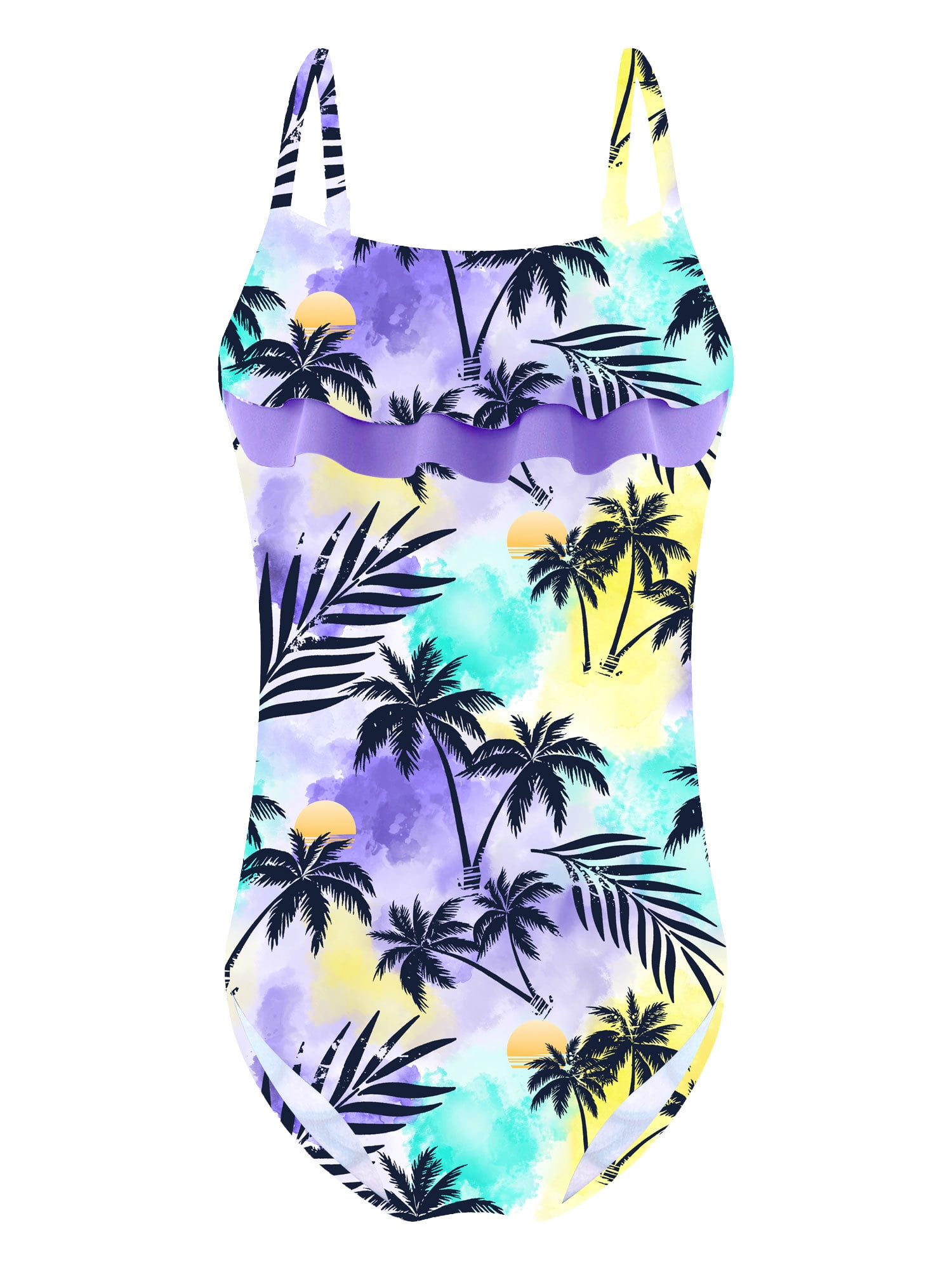 iEFiEL Kids Big Little Girls Onepiece Jumpsuit Swimwear Adjustable