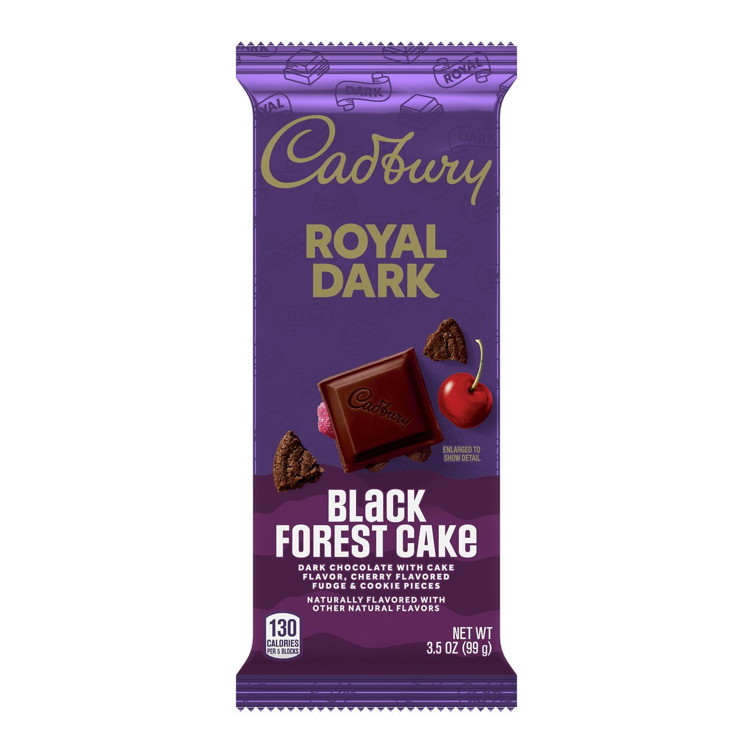 Cadbury, Royal Dark Black Forest Cake Cherry Flavored Fudge Candy, 3.5 oz, Bar