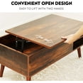 WLIVE Wood Lift Top Coffee Table with Shelves, Hidden Storage and