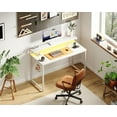 Computer Desk 55 Inch Gaming Desk with LED Lights and Power Outlet