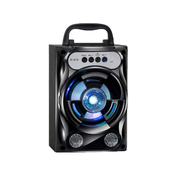 BRIGHTFUFU Altavoz inalámbrico para exteriores de audio multifunción portátil de 1 pieza Caja de sonido de música estéreo LED (negro)