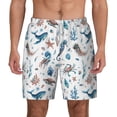 thumbnail image 2 of Picia Undersea Animals pattern Mens Swim Trunks with Compression Liner Stretch Beach Shorts Quick Dry with Zipper Pockets No-Chafing Board Shorts-X-Large, 2 of 9
