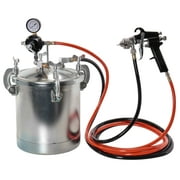 TCP Global Pressure Tank Paint Spray Gun with 1.5 Mm Nozzle 2-1/2 Gal. Pressure Pot & Spray Gun with Hoses