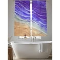 thumbnail image 5 of Purple Ombre Coastal Sheer Curtains 63 Inch Length 2 Panels Set for Living Room/Bedroom, Summer Nautical Beach Ocean Seaside Curtain Sheers Drapes Rod Pocket Curtains Window Treatment Set 52''x63''x2, 5 of 7