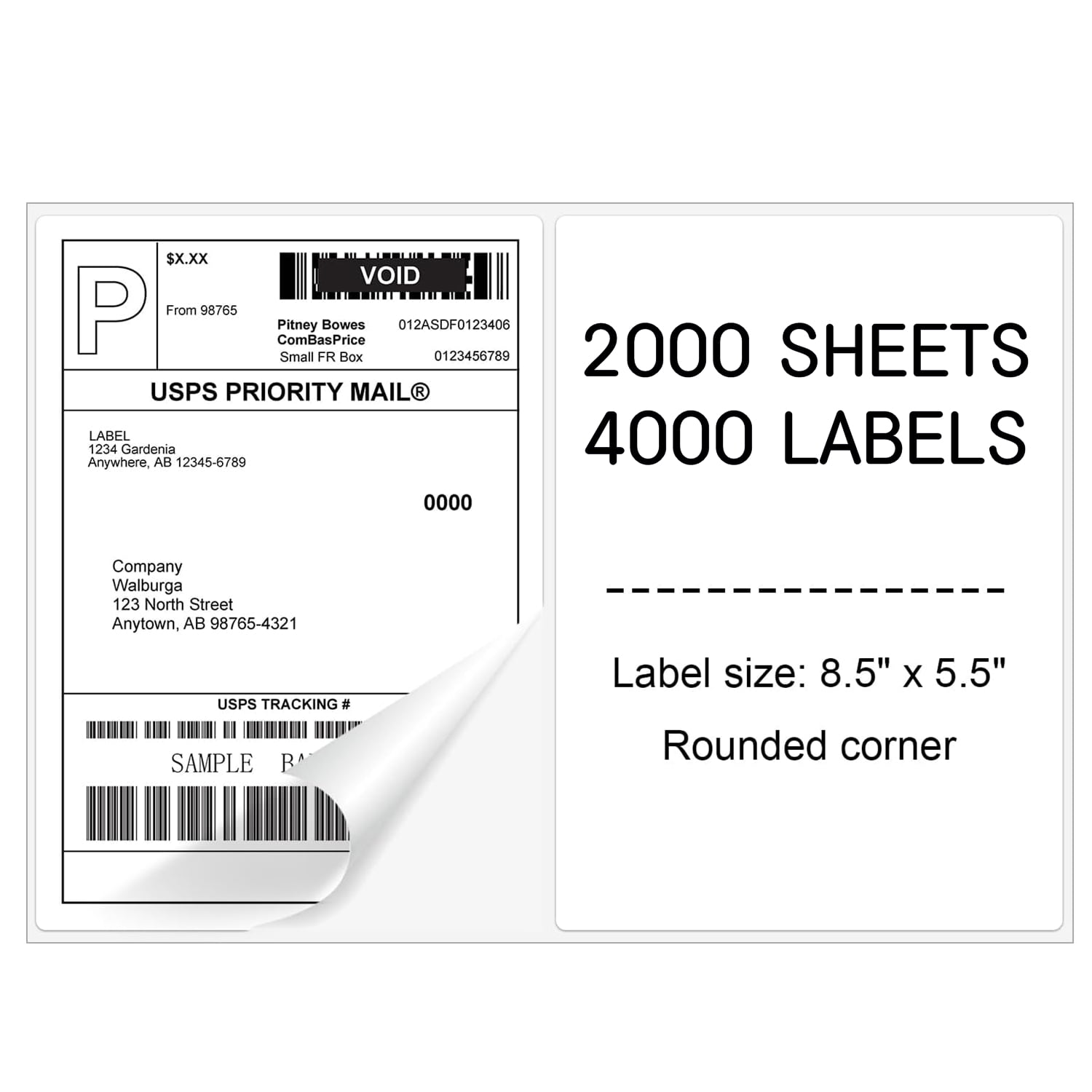 NefLaca 4000 Half Sheet Laser/Ink Jet USPS UPS FedEx Shipping Labels