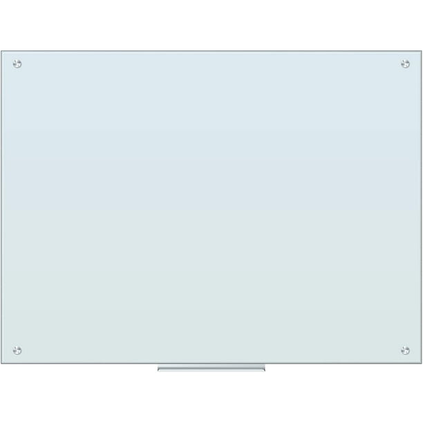 U Brands Glass Dry Erase Whiteboard, 47" x 35", White Frosted Surface, Frameless, 2299U