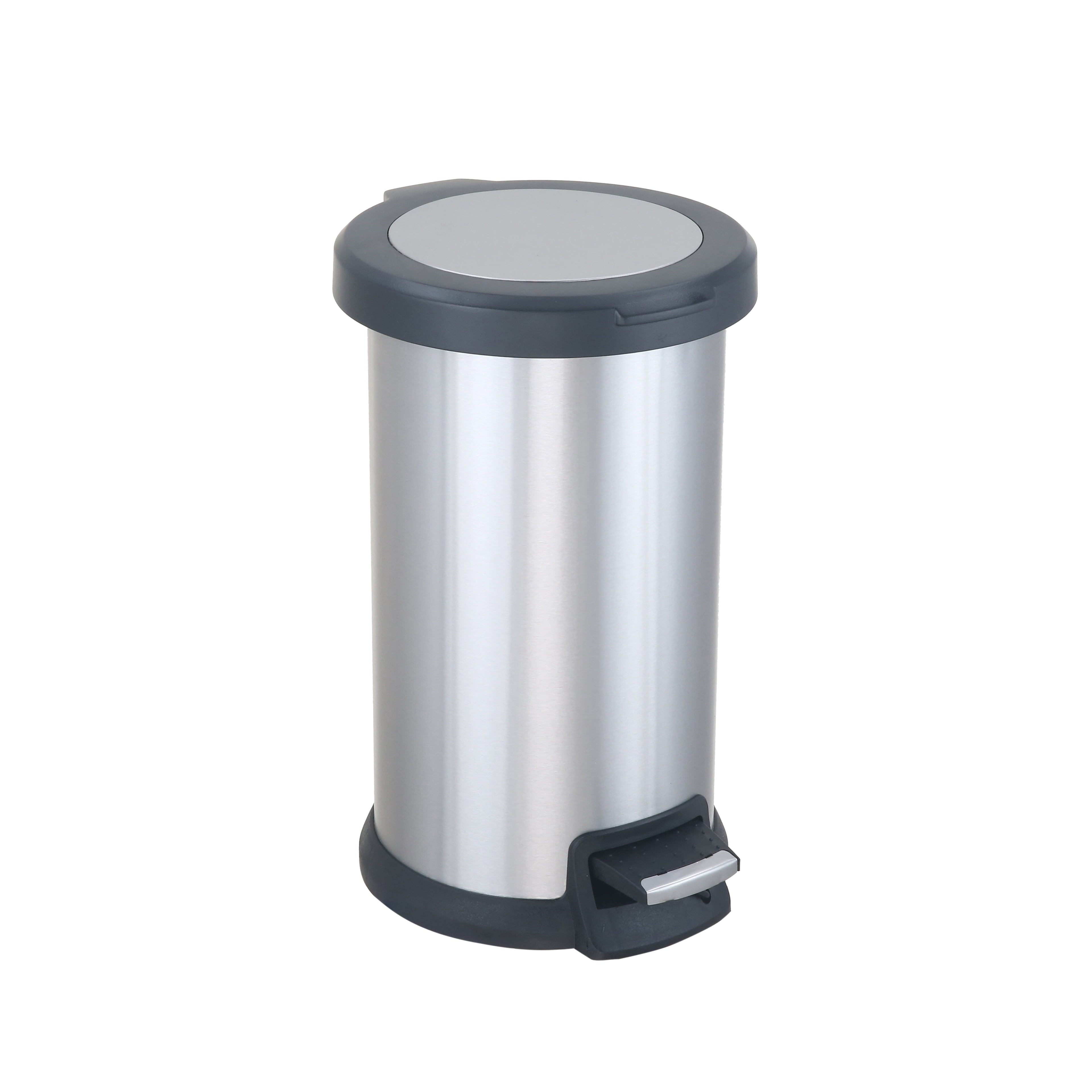 Stainless Steel 12 Liter 3.1 Gallon Soft-Close Trash Can with Foot Pedal 