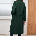 thumbnail image 4 of Niaviben Suede Jacket Women's Long Trench Coat Lapel Coat Jackets for Women Winter Jackets for Women Light Jackets for Women Womens Winter Coats Green S, 4 of 8