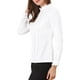 thumbnail image 4 of CAMISA DE BOTONES DE MANGA LARGA DE ALGODÓN CON CUELLO ALTO DE ENCAGE PARA MUJERES CHIC BLANCA, 4 of 7