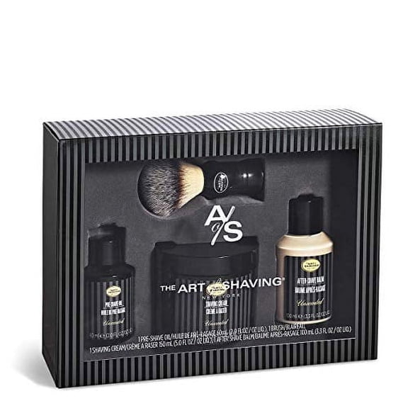 The Art of Shaving Unscented Shaving Kit for Men - The Perfect Gift for The Perfect Shave with Shaving Cream, Shaving Brush, After Shave Balm, & Pre Shave Oil
