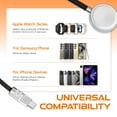 thumbnail image 6 of Chubby Cable Tri-Flex USB C Cable for Apple Watch Charger 3 in 1 Multi Fast Charging Cord Compatible with iWatch iPhone 16/15 ,Black, 4.1FT, 6 of 7