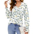 thumbnail image 2 of Fantaslook Womens Tops Dressy Blouses V Neck Puff Long Sleeve Tunic Tops Button Fall Shirts, 2 of 5