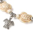 thumbnail image 3 of 15 pc Starfish & Turtle Dyed Turquoise Beaded Stretch Bracelets Summer Alloy Charm Bracelets for Women Antique White Inner Diameter: 2-3/8 inch(6.1cm), 3 of 4