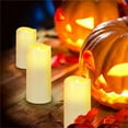 thumbnail image 6 of 12 LED Candles, Plastic Flickering Flameless Candles with 2 Remote Controls, Wedding Party, Halloween, Christmas, Birthday Decoration Favours, Realistic Slim Tall Pillar Candles (Ivory), 6 of 10
