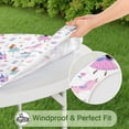 thumbnail image 5 of Princess Castle & Unicorn Pattern Round Fitted Tablecloth with Elastic Edge,Dining Table Cover Waterproof,Outdoor Round Tablecloth for Camping,Dining,Indoor and Outdoor, 5 of 7
