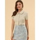 thumbnail image 2 of INSPIRE CHIC Camisa De Manga Corta Suave Con Botones Y Cuello Peter Pan Dulce Para Mujer Beige XL, 2 of 6