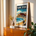 thumbnail image 2 of Cape Town Vintage Poster – Coastal South African Art Print - Cape Town Western Cape South Africa Illustration Travel Poster Vintage Poster Surfboard Seascape Oak Framed Wall Art Print 12 x 18 inches, 2 of 59