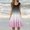 Pink, variant on Womens Fashion Holiday Summer Round Neck Gradient Print Sleeveless Party Beach Dress