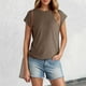 thumbnail image 1 of MKLEKYY Playeras Mujer Algodon Camiseta De Verano De Manga Corta Para Mujer, Color Liso, Con Mangas Cubiertas Talla S, 1 of 3