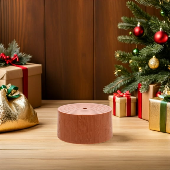 Raindrops 4-Piece Small Artificial Tree Stand Set with Faux Wood Stump Base for Tabletop Holiday Decor