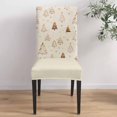 thumbnail image 4 of Chair Covers for Dining Room Set of 6,Vintage Christmas Tree Stretch Seat Protector Removable Washable Chairs Slipcovers for Kitchen Banquet Wedding Hotel,Winter Snowflake on Linen, 4 of 6