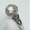 thumbnail image 6 of HeartsAndYou 2.3ct Round Cut Moissanite Engagement Ring for Women Halo Celtic Trinity 18k White Gold over Silver, 6 of 9