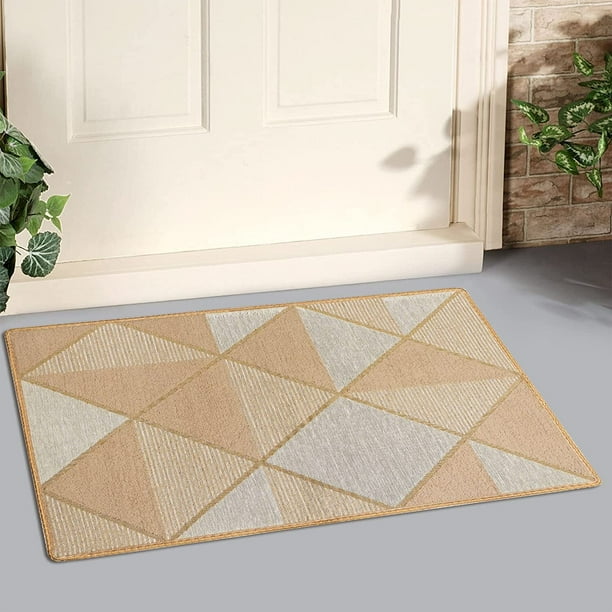 Indoor Door Mat, Beige, Back and Front Door Carpet, 19.6" x 31.5