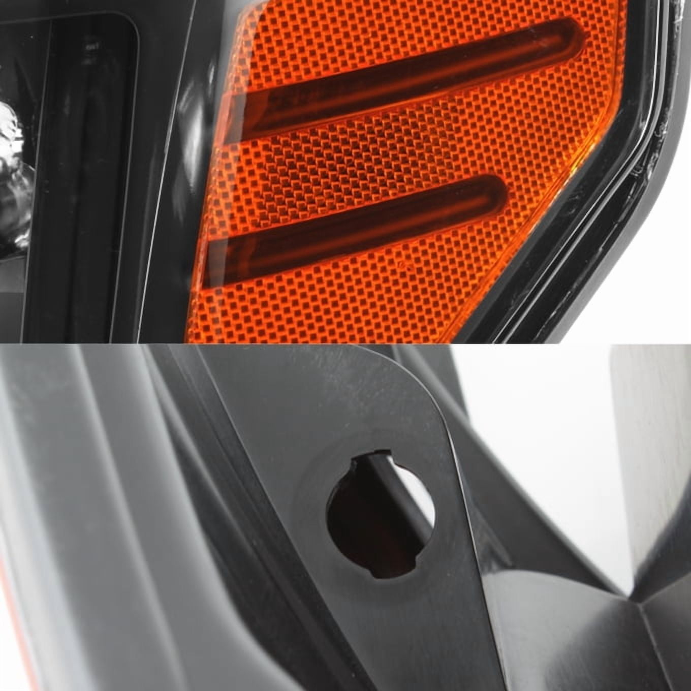 AKKON - For 2007 2008 2009 2010 2011 Dodge Nitro Black Headlights Headlamps Left & Right Side Assembly