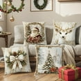 thumbnail image 2 of Xuniizn Christmas Pillow Covers 18x18 inch Set of 4 Xmas Decorations Soft Plush Faux Fur Wool Christmas Throw Pillow Cases Winter Holiday Decor for Sofa Living Room, 2 of 7