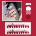 thumbnail image 7 of 24pcs Nail Tip Green Rhinstones Full Cover Pink Bow DIY Fake Nails French Coffin Long Ballerina Transparent Love Heart Crystal Z-438, 7 of 7