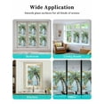 thumbnail image 6 of Window Privacy Film Coastal Blue Green Tree Stained Glass Window Film Decorative Sun Block Window Cover Beach Tropical Plant Wood Grain Window Clings Static Adhesive Sticker for Bathroom 23.6"x59", 6 of 7