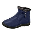 thumbnail image 7 of Snow Boots for Women Stitching Furry Lined Zipper High Top Winter Ankle Booties Outdoor Non-Slip Walking Shoes, 7 of 7