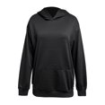 thumbnail image 4 of Trendfront Womens Lace Panel Hoodies Hooded Neck Long Sleeve Sheer Cutout Back Kangaroo Pocket Relaxed Fit Casual Pullover Sweatshirts, 4 of 5