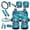 Blue Sea Turtle, variant on Yuyamidu Blue Sea Turtle Car Seat Covers and Steering Wheel Cover Seat Belt Strap Pads Cup Coasters Rearview Mirror Cover Keychain Car Shade Handbrake Gear Shift Knob Cover 16 PCS Auto Accessories