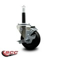 thumbnail image 2 of 3.5 Inch Soft Rubber Swivel 3/4 Inch Expanding Stem Caster with Brake SCC, 2 of 2