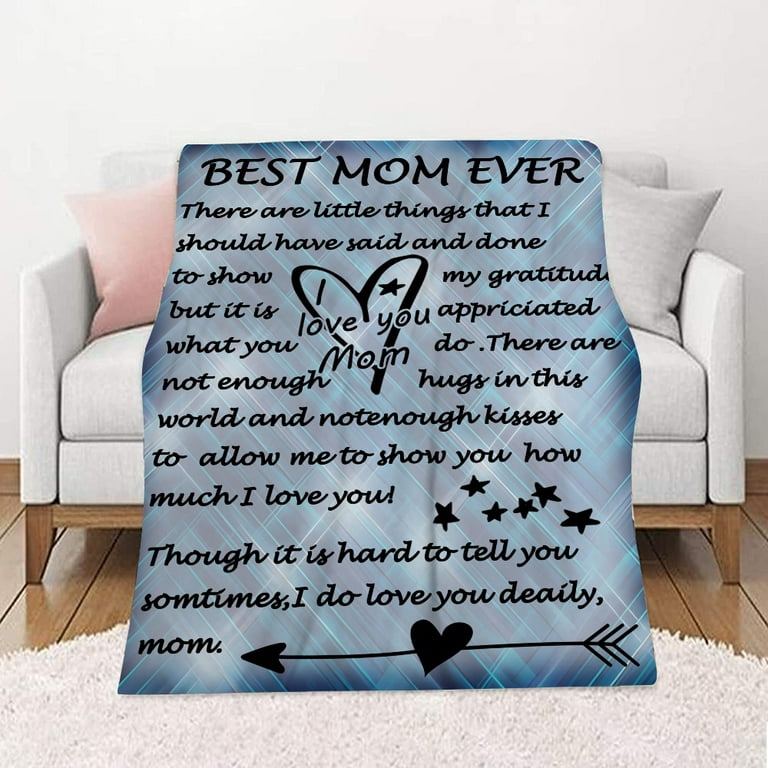 VETEBLE Best Birthday Gifts for Mom from Daughter Son, Premium Dear Mom Blanket