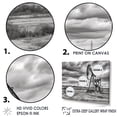 thumbnail image 3 of Designart "Monochrome Fields Of Oil Drilling Rigs" Oil Rigs / Fields Canvas Wall Art, 3 of 7