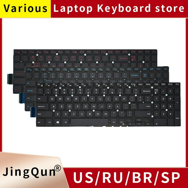 Clavier Rétroéclairé Russe pour Dell Inspiron 15 Gaming 7566 7567 5570 5770 5775 5575 7570 7577 RU Clavier d'Ordinateur Portable SP Rétroéclairage Blanc