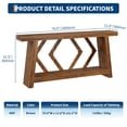 thumbnail image 3 of 70.9 Inch All-Wood Console Table, Extra Long Sofa Table Behind Couch with Stable Trapezoid Structure, 2-Tier Narrow Entryway Table, Hallway Stand for Living Room, 3 of 7