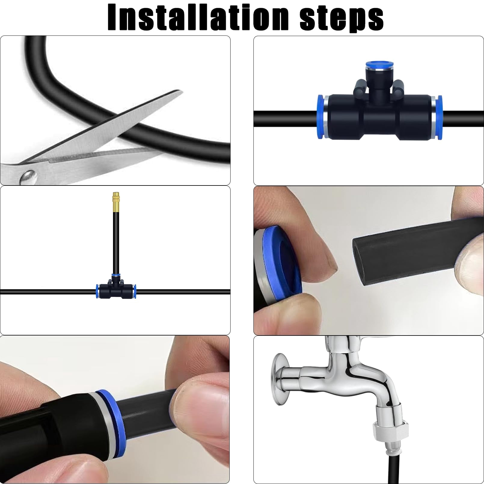 49.21ft Drip Irrigation System  360° Bendable Kit Automatic For Garden Adjustable Watering Misting Greenhouse Yard Lawn Plant
