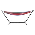 thumbnail image 6 of TidBay Basics Double Hammock with Space Saving Metal Stand, Indoor Hammock Stand with Carrying Bag, Strong Load-Bearing, Striped Print, 6 of 7