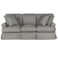 thumbnail image 7 of Sunset Trading Horizon T-Cushion Fabric Slipcovered Sofa in Gray, 7 of 7