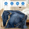 thumbnail image 4 of Navy Blue Marble Cooling Blanket, Lightweight Breathable Summer Throw Blanket with Double Sided Cold Effect, Modern Contemporary Art Picnic Beach Blankets Bed Sheet for Hot Sleepers 40"x60", 4 of 8