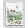 thumbnail image 1 of Travel Tapestry, Watercolor Sketch of a View in Prague in Czech Republic European Destination, Wall Hanging for Bedroom Living Room Dorm Decor, 60W X 80L Inches, Multicolor, by Ambesonne, 1 of 2