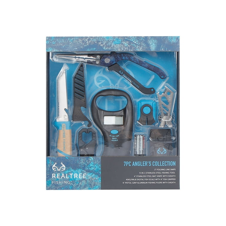 Realtree 7 Piece Angler's Collection Fishing Kit with Fillet Knife and Fish  Scale 